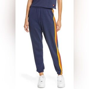 AVIATOR NATION 5 STRIPE WOMEN'S SWEATPANTS NAVY